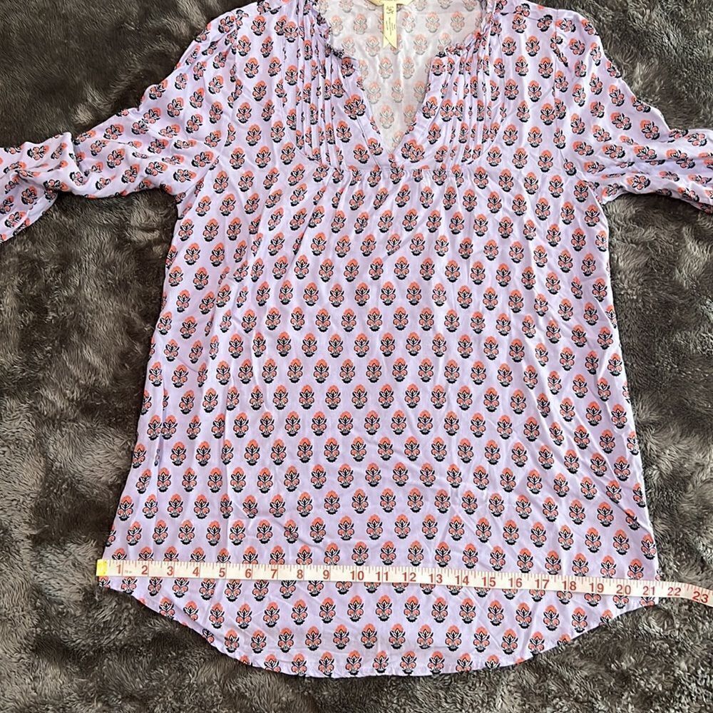 100. Matilda Jane Tunic Lavender Delicate Topiary Detail - Size Medium Blouse - Picture 9 of 10